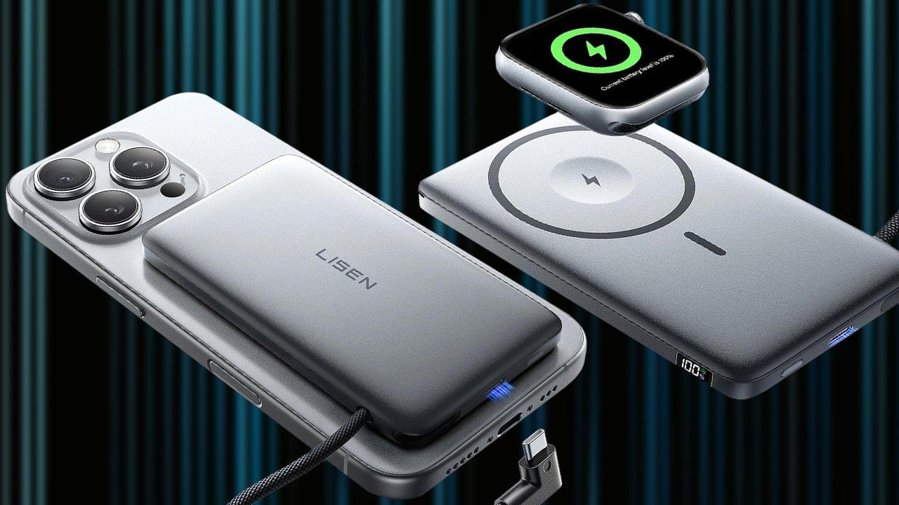 Lisen 10,000mAh MagSafe Power Bank for iPhone and Apple Watch Deal
