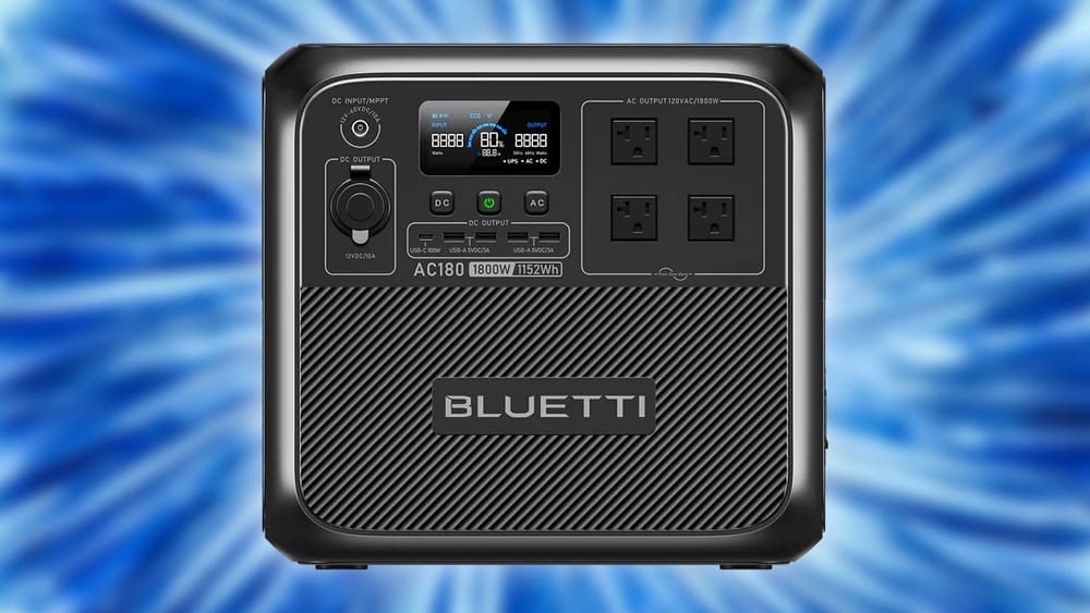 Save 20% on Bluetti AC180 1,152Wh 1,800W LiFePO4 Power Station post image