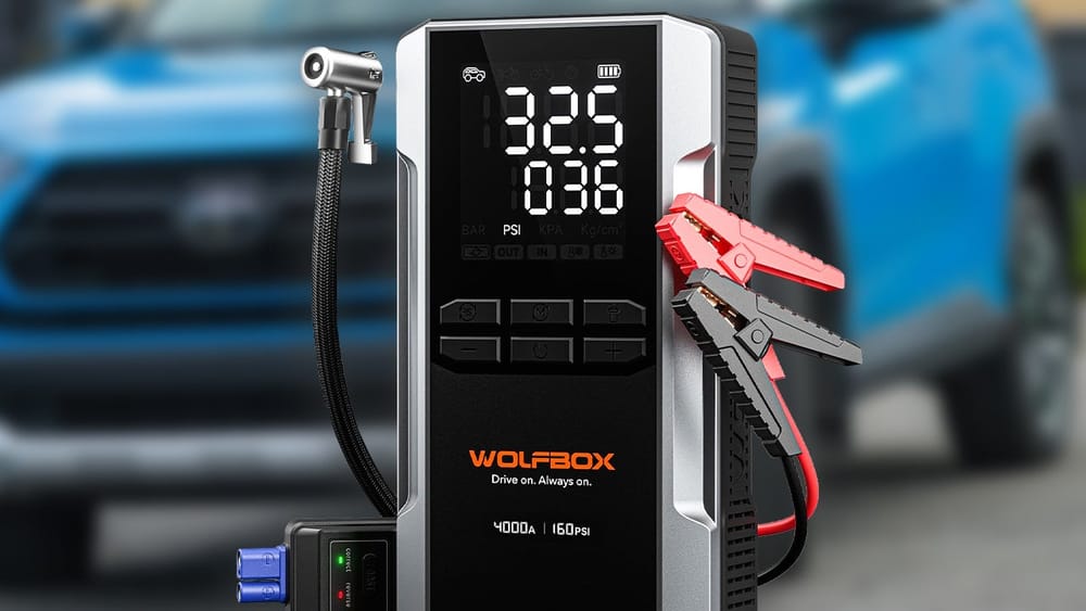 Save 62% on Wolfbox MegaVolt 24 Air Cordless Jump Starter, Tire